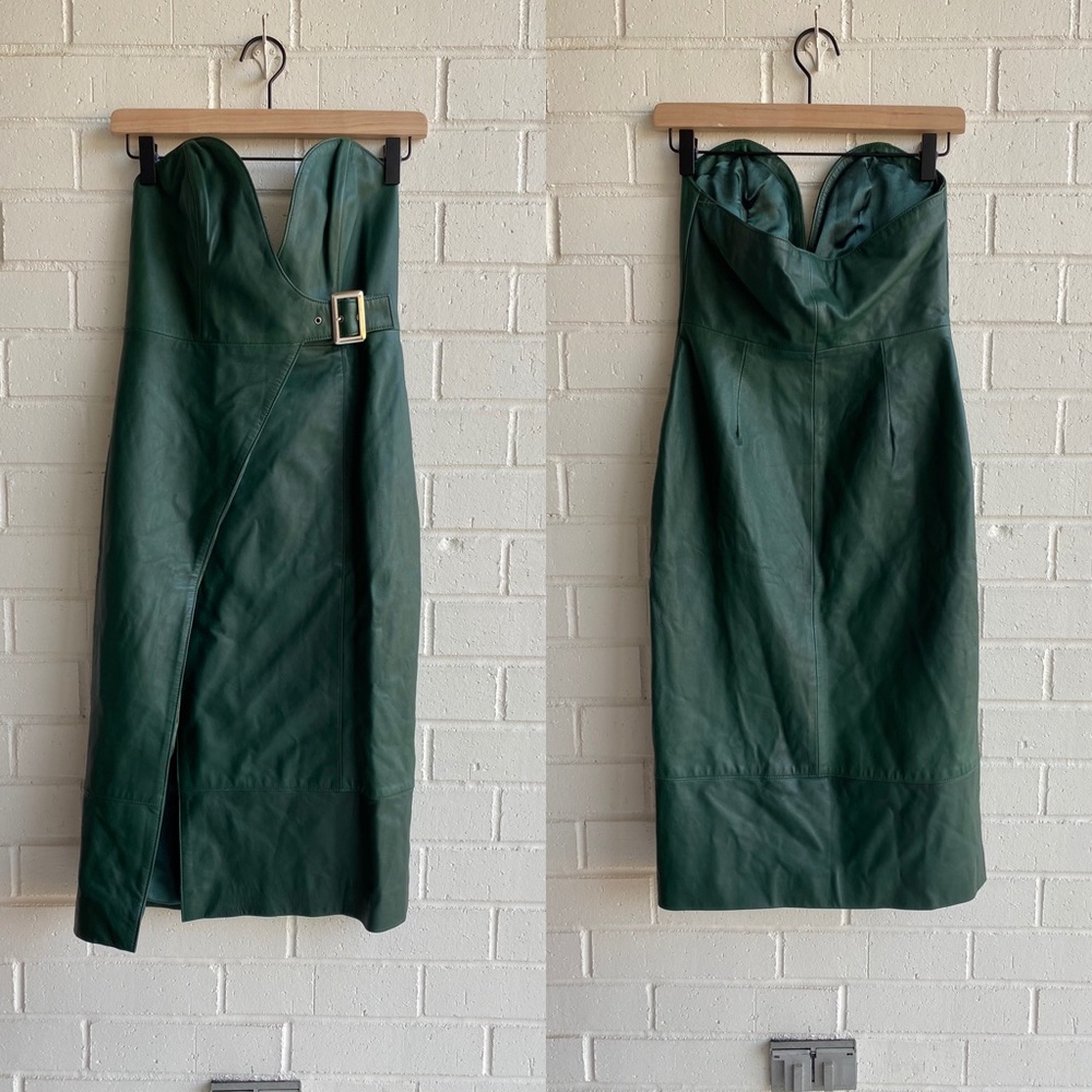 NWOT h:ours Doria Leather Dress - Picture 3 of 7